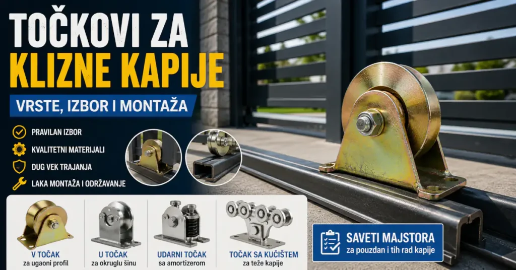 Točkovi za klizne kapije: vrste, izbor i montaža