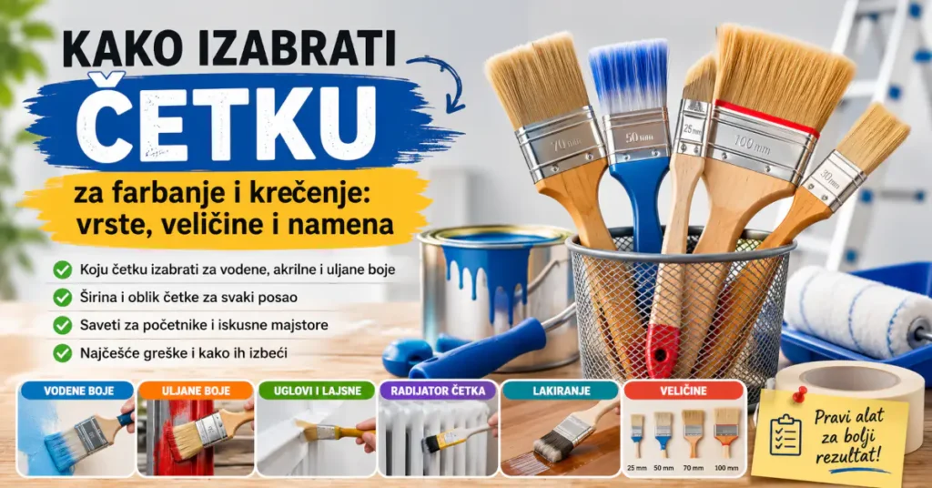 Kako izabrati četku za farbanje i krečenje – vrste, veličine i namena