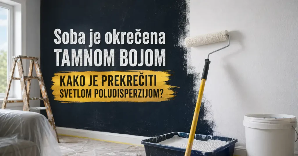 Prekrečavanje tamnog zida svetlom poludisperzijom pomoću valjka